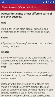 Osteoarthritis Help and Home Remedies android App screenshot 13